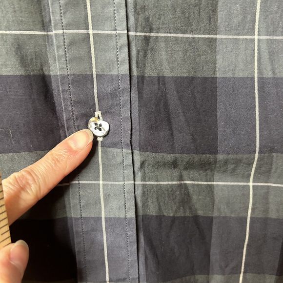Bugatchi M Men’s Plaid Button Up Blue *button Flaw Business Office Work Preppy - Picture 10 of 11